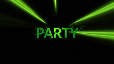 Animation-of-party-text-over-neon-light-trails-on-black-background