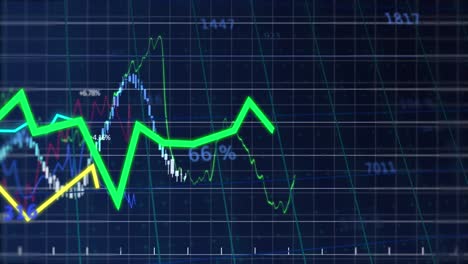 Animation-Der-Statistischen-Und-Finanziellen-Datenverarbeitung-Vor-Blauem-Hintergrund