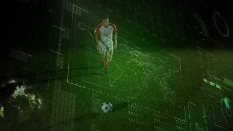 Animation-Der-Finanzdatenverarbeitung-über-Einen-Kaukasischen-Fußballspieler-Mit-Fußball
