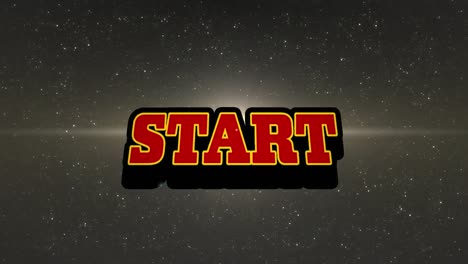 Animation-of-start-text-over-stars-on-black-background