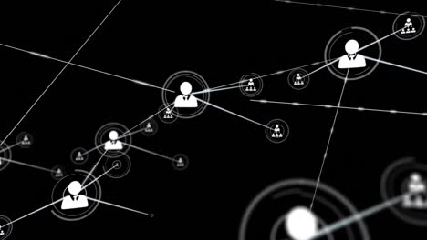 Animation-of-network-of-profile-icons-against-black-background