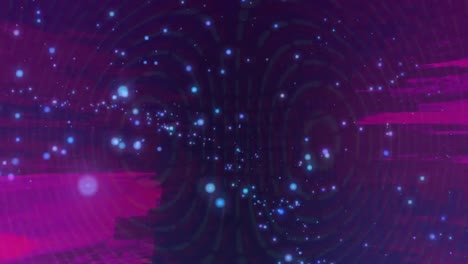 Animation-Leuchtender-Lichtpunkte-Auf-Violettem-Hintergrund