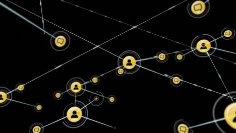 Animation-of-network-of-digital-icons-against-black-background