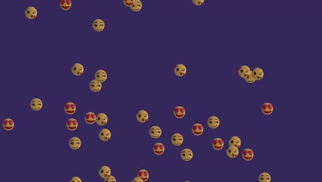 Animation-Von-Zwinkernden-Und-Herz-Emoji-Symbolen-Auf-Violettem-Hintergrund