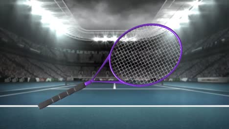 Animation-of-tennis-racket-moving-over-stadium
