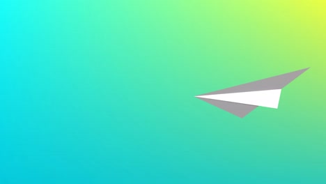 Animation-of-paper-plane-moving-on-colourful-background