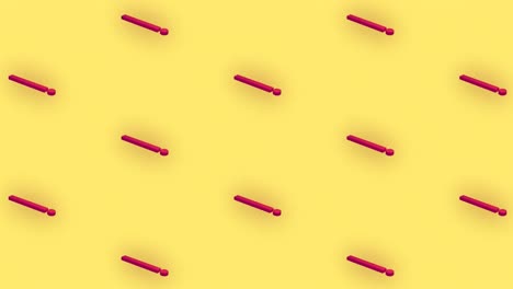 Animation-of-red-exclamation-mark-icons-repeated-on-yellow-background