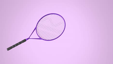 Animation-Eines-Sich-Bewegenden-Tennisschlägers-Auf-Rosa-Hintergrund