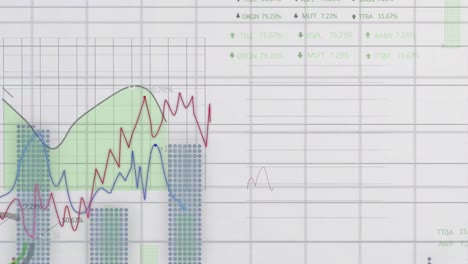 Animation-Der-Statistischen-Und-Börsendatenverarbeitung-über-Ein-Gitternetz-Vor-Grauem-Hintergrund