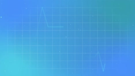 Animation-of-medical-heart-beat-data-processing-over-grid-on-blue-background