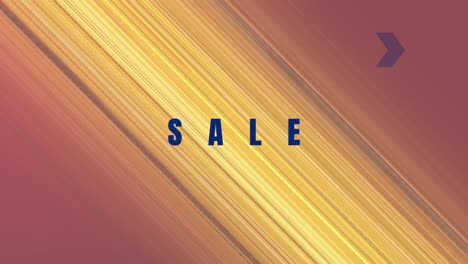 Animation-of-sale-text-banner-over-yellow-light-trails-in-seamless-pattern-against-pink-background