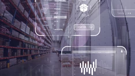 Animation-of-data-processing-on-screens-over-warehouse