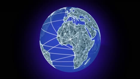 Animation-Des-Globus-Mit-Netzwerk-Von-Verbindungen-Auf-Schwarzem-Hintergrund