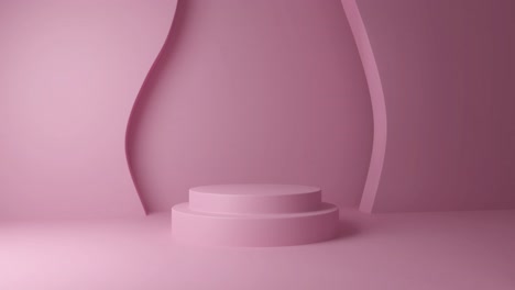 Animation-Eines-Rosafarbenen-Korridors-Mit-Türen-Und-Kopierraum-Auf-Rosa-Hintergrund