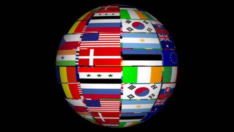 Globus-Mit-Weltflaggen