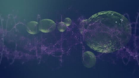 Animation-Von-Kreisen-Um-Die-DNA-Helix-Und-Der-Vermehrung-Menschlicher-Körperzellen-Vor-Abstraktem-Hintergrund