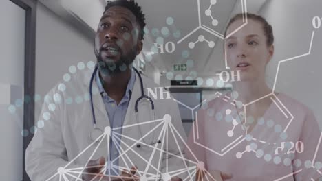 Animation-of-dna-and-data-processing-over-diverse-doctors-in-hospital