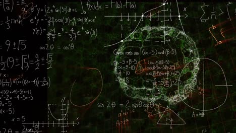 Animation-of-mathematical-equations-and-diagrams-over-human-digital-brain