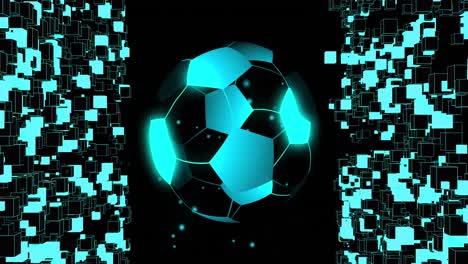 Animation-of-football-and-network-of-connections-on-black-background