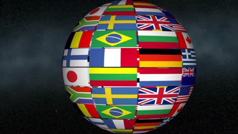 Globus-Mit-Rotierender-Flagge