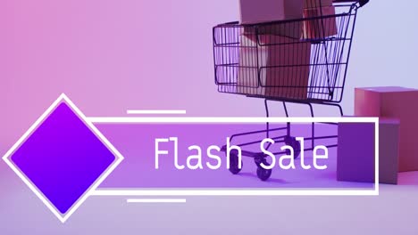 Animation-Eines-Flash-Sale-Textes-über-Dem-Einkaufswagen
