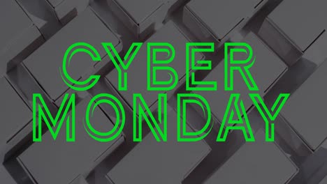 Animation-of-cyber-monday-text-over-gift-boxes