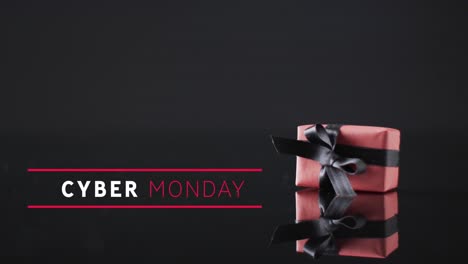 Animation-of-cyber-monday-text-over-gift-box