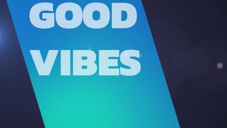 Animation-of-good-vibes-text-and-abstract-pattern-with-lens-flares-over-black-background