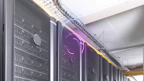 Animation-of-illuminating-10-to-1-number-changing-over-data-server-racks