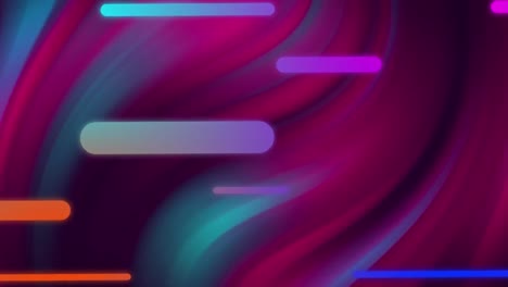 Animation-of-vibes-texts-over-moving-bars-against-multicolored-wave-pattern-in-background