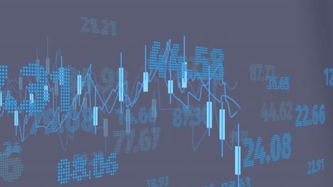 Animation-of-stock-market-data-processing-against-grey-background