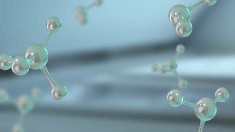 Animation-Von-3D-Mikromolekülen-Auf-Grauem-Hintergrund