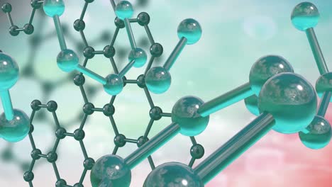 Animation-of-3d-micro-of-molecules-on-green-background