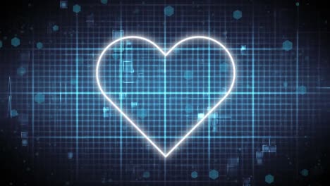 Animation-Der-Datenverarbeitung-Des-Herzschlagmonitors-über-Das-Raster