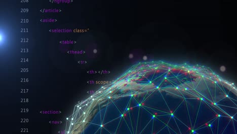 Animation-Des-Netzwerks-Von-Verbindungen-über-Den-Globus