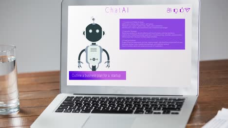 Animation-Des-Laptop-Bildschirms-Mit-Ai-Chatbot-Symbol-Und-Datenverarbeitung