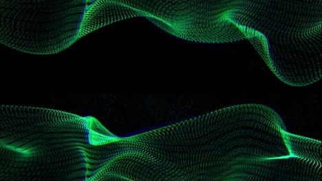 Glowing-green-energy-wave-networks-moving-over-black-background