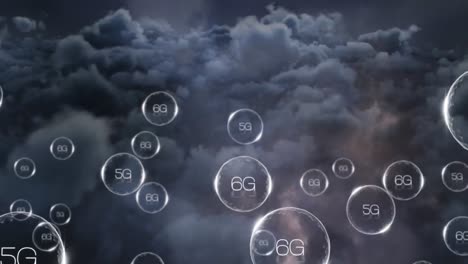 Animation-Eines-Netzwerks-Aus-5G-Text-über-Wolken