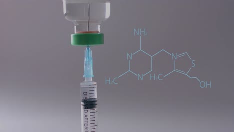 Element-structure-diagram-over-syringe-in-vaccine-vial