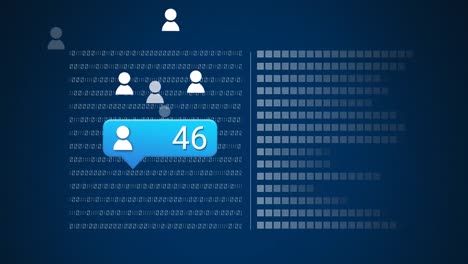 Animation-of-social-media-icons-with-growing-number-over-data-processing-on-blue-background