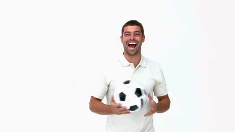 Man-playing-with-a-soccer-ball