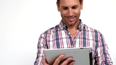 Casual-man-using-tablet-pc