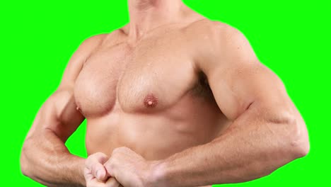 Hombre-Musculoso-Flexionando-Sus-Músculos
