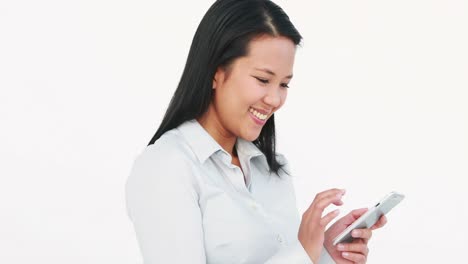 Asian-businesswoman-using-her-phone