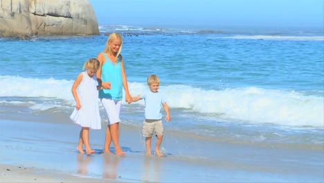 Cute-young-family-walking-on-the-beach