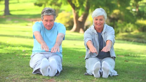 Mature-couple-doing-their-stretches