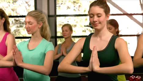 Fit-Gruppe-Beim-Yoga-Im-Fitnessstudio