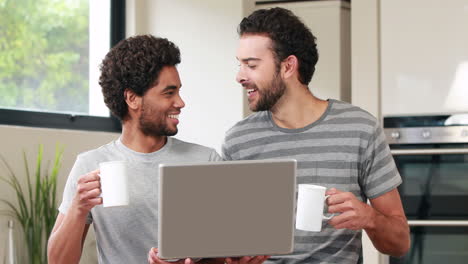 Happy-homosexual-couple-using-computer