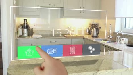 Mans-hand-using-futuristic-technology-interface