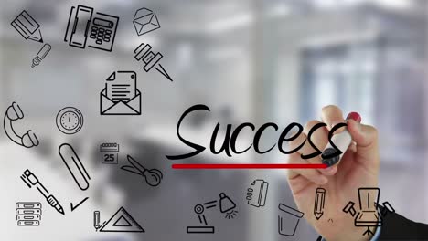 Businessman-underlining-success